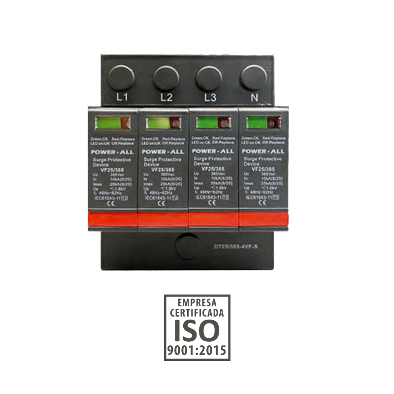 Power-All DT25 DIN rail voltage surge suppressor, 25kA